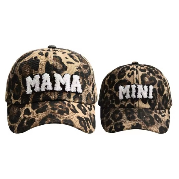 Baseball Caps | 2 Piece Cheetah/ Leopard Mama and Mini Hats | NEW!!🤎🖤🤎 - Picture 1 of 3